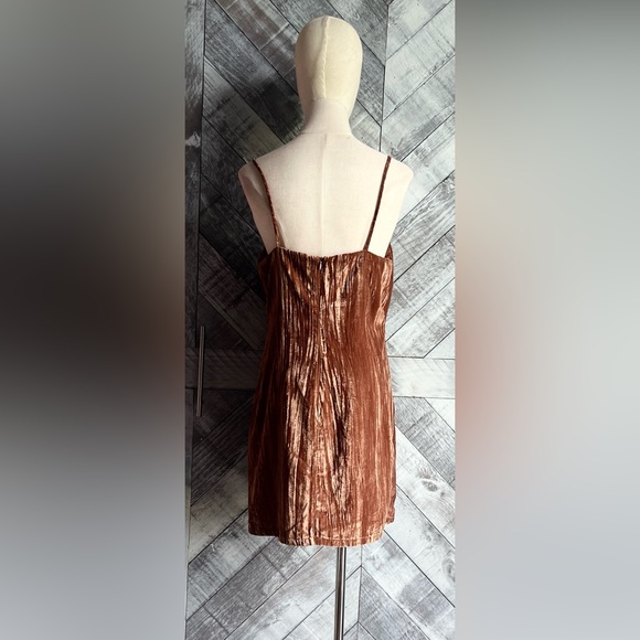 ELODIE NWOT CLAY VELVET MINI DRESS - Picture 7 of 9